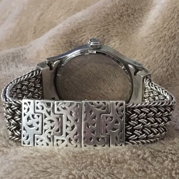 LOIS HILL Watch Blue Face Sterling Silver Band HTF - Picture 4 of 11